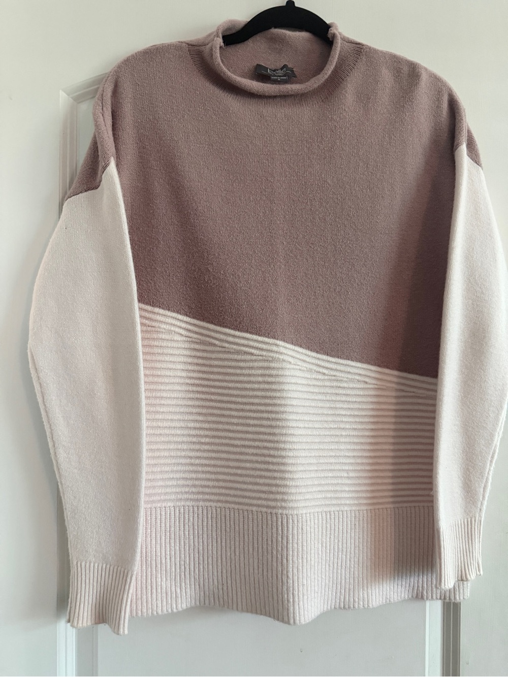 Chestnut & Cream Colorblock Crewneck Sweater